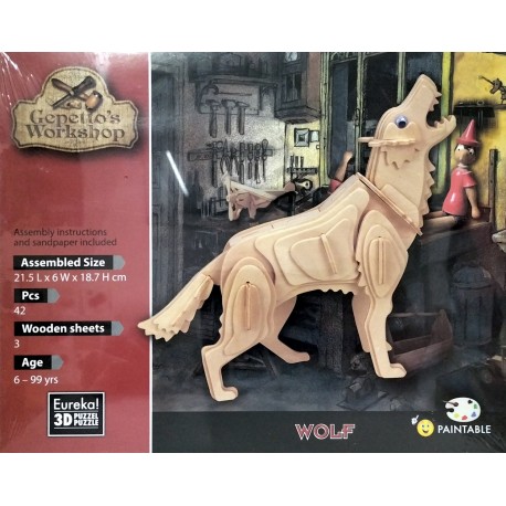 Puzzle Lupo in legno